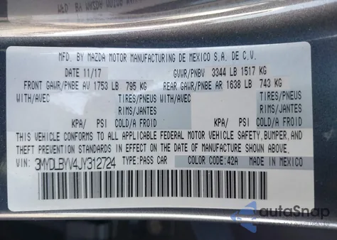 2018 Toyota Yaris Ia z USA, uszkodzony, nr VIN 3MYDLBYV4JY312724